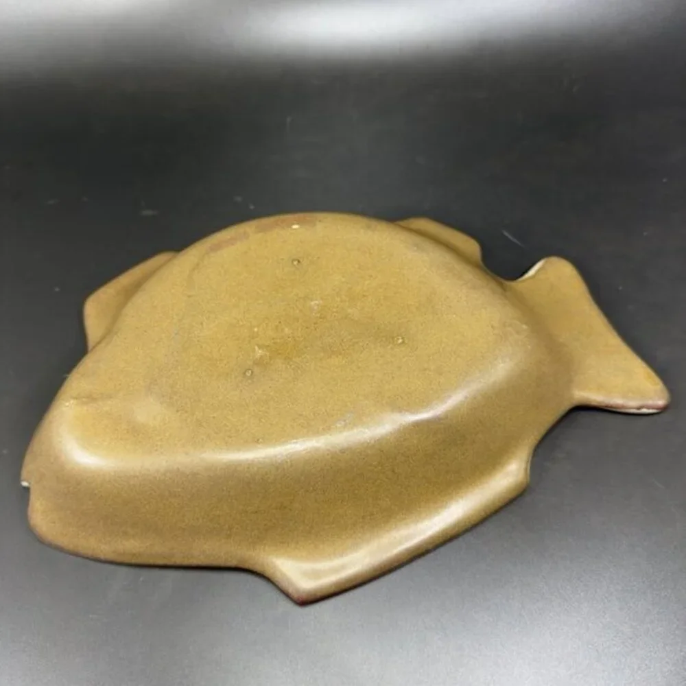 Vintage Hand Made Pottery Fish Shaped‎ Dish Bowl Container USA Pottery Stoneware